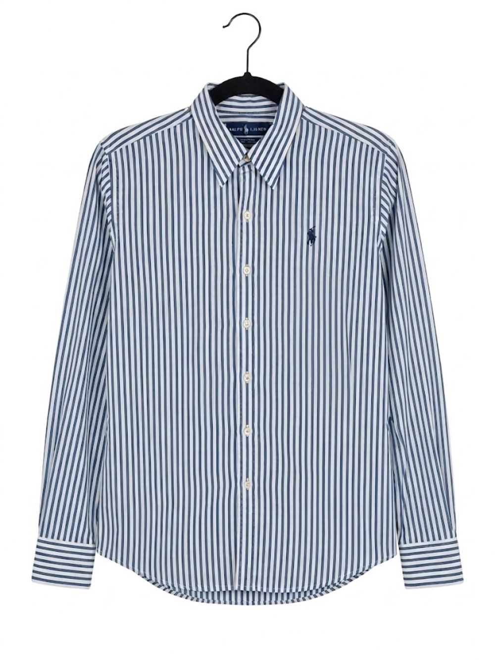 Ralph Lauren Blue and White Striped Button Down Shirt size 10